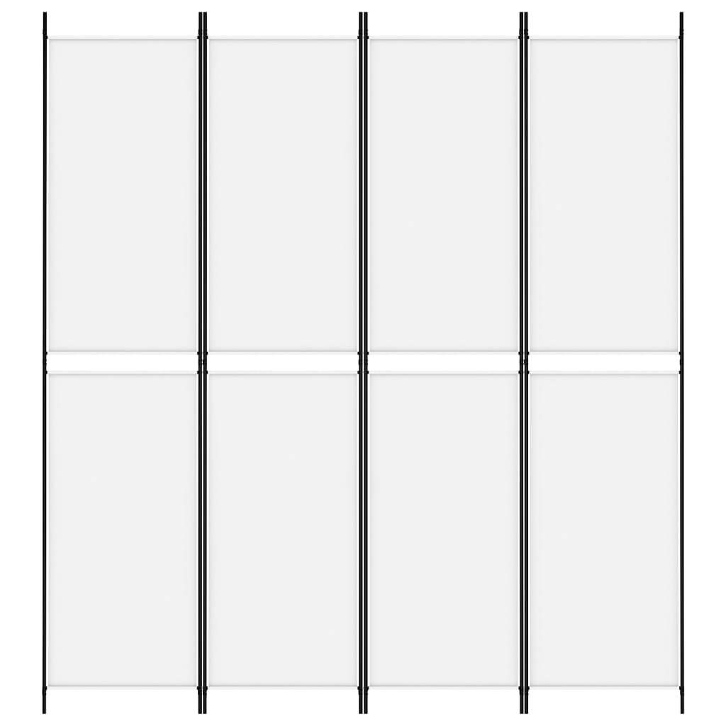 Divisorio a 4 Pannelli Bianco 200x220 cm Tessuto - homemem39