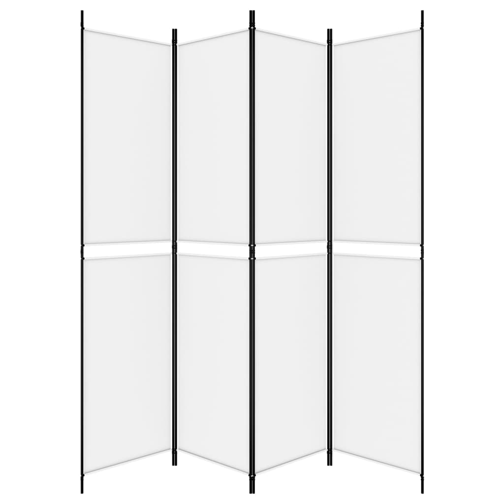 Divisorio a 4 Pannelli Bianco 200x220 cm Tessuto - homemem39