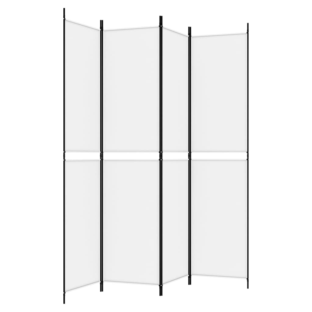 Divisorio a 4 Pannelli Bianco 200x220 cm Tessuto - homemem39