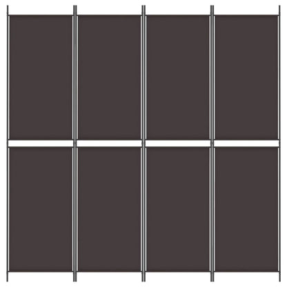 Divisorio a 4 Pannelli Marrone 200x220 cm in Tessuto | homemem39