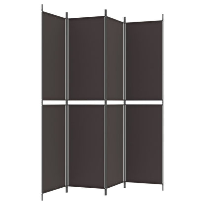 Divisorio a 4 Pannelli Marrone 200x220 cm in Tessuto | homemem39
