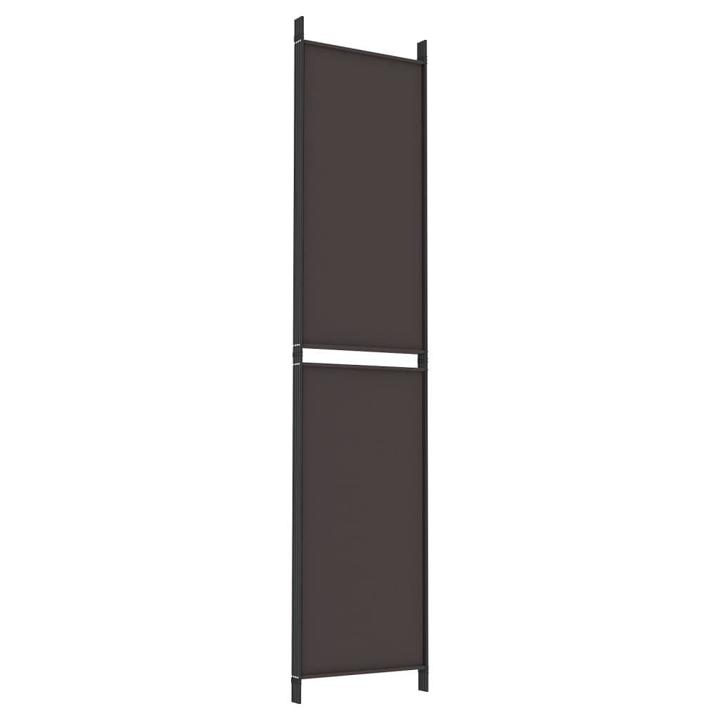 Divisorio a 4 Pannelli Marrone 200x220 cm in Tessuto | homemem39