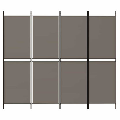 Divisorio a 4 Pannelli Antracite 200x220 cm Tessuto - homemem39