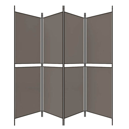 Divisorio a 4 Pannelli Antracite 200x220 cm Tessuto - homemem39