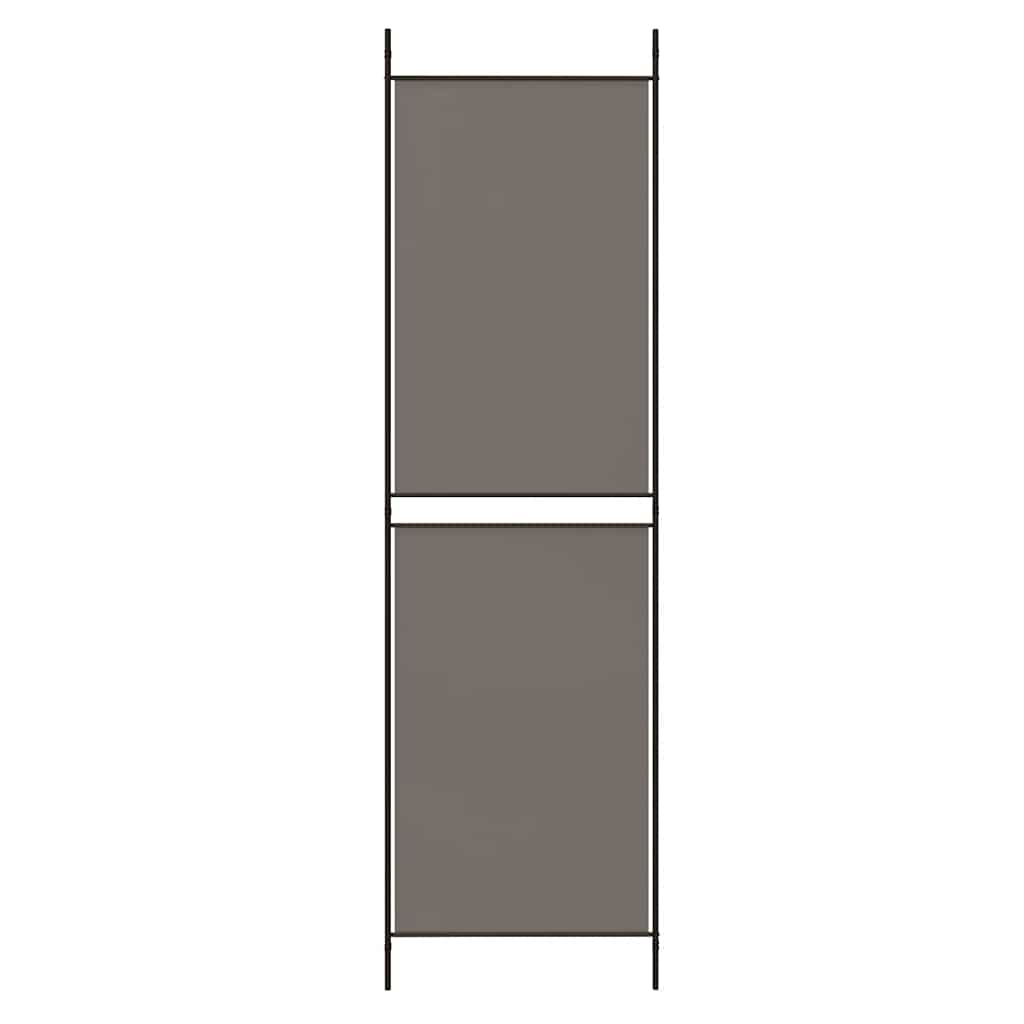 Divisorio a 4 Pannelli Antracite 200x220 cm Tessuto - homemem39