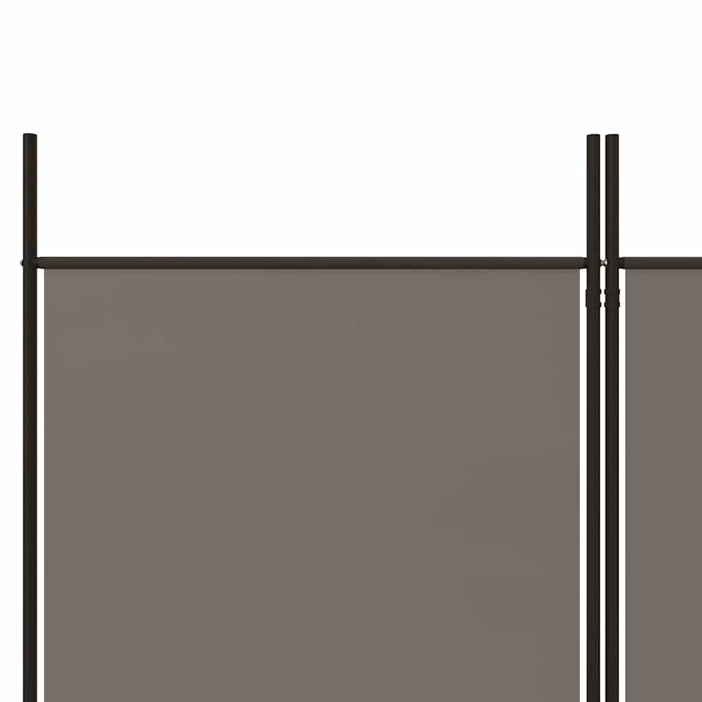 Divisorio a 4 Pannelli Antracite 200x220 cm Tessuto - homemem39