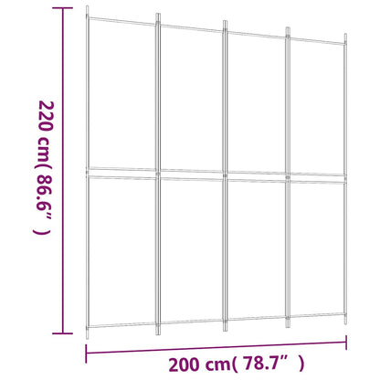 Divisorio a 4 Pannelli Antracite 200x220 cm Tessuto - homemem39
