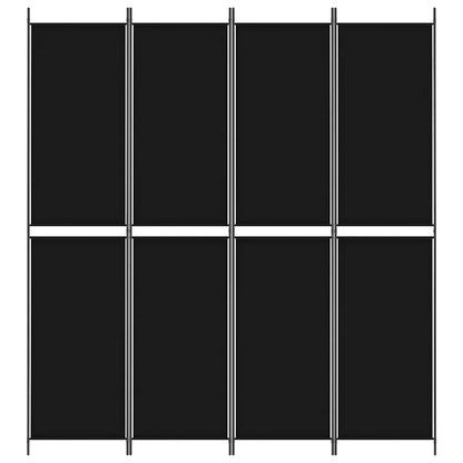 Divisorio a 4 Pannelli Nero 200x220 cm in Tessuto - homemem39