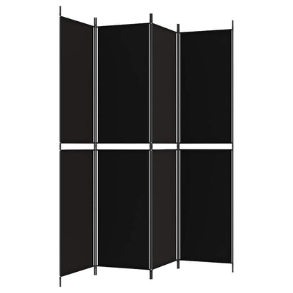 Divisorio a 4 Pannelli Nero 200x220 cm in Tessuto - homemem39