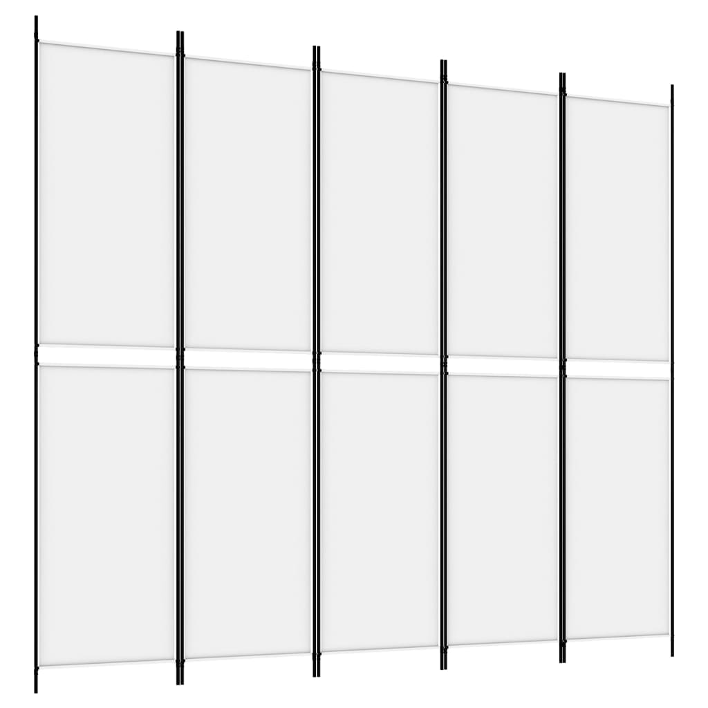 Divisorio a 5 Pannelli Bianco 250x220 cm Tessuto - homemem39