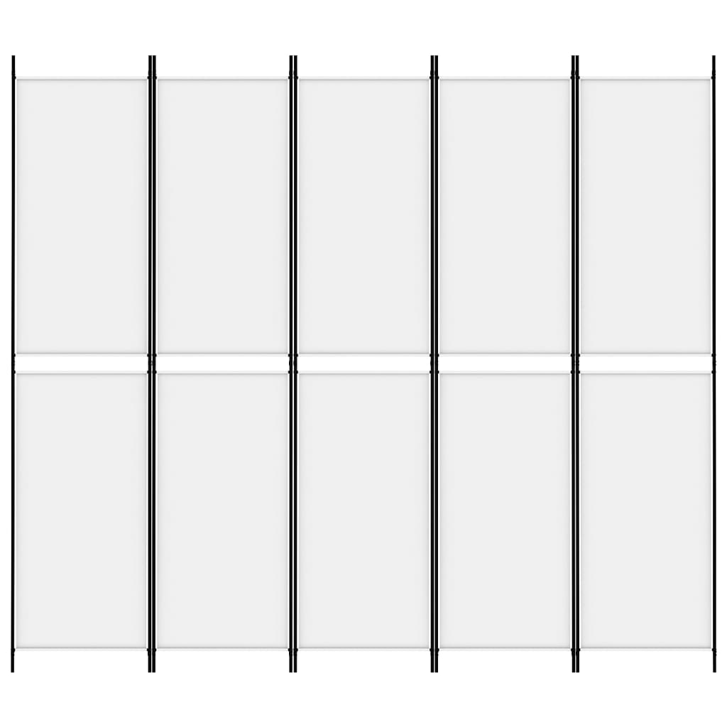 Divisorio a 5 Pannelli Bianco 250x220 cm Tessuto - homemem39