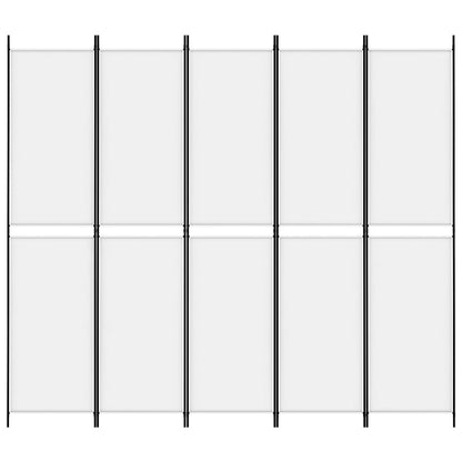 Divisorio a 5 Pannelli Bianco 250x220 cm Tessuto - homemem39