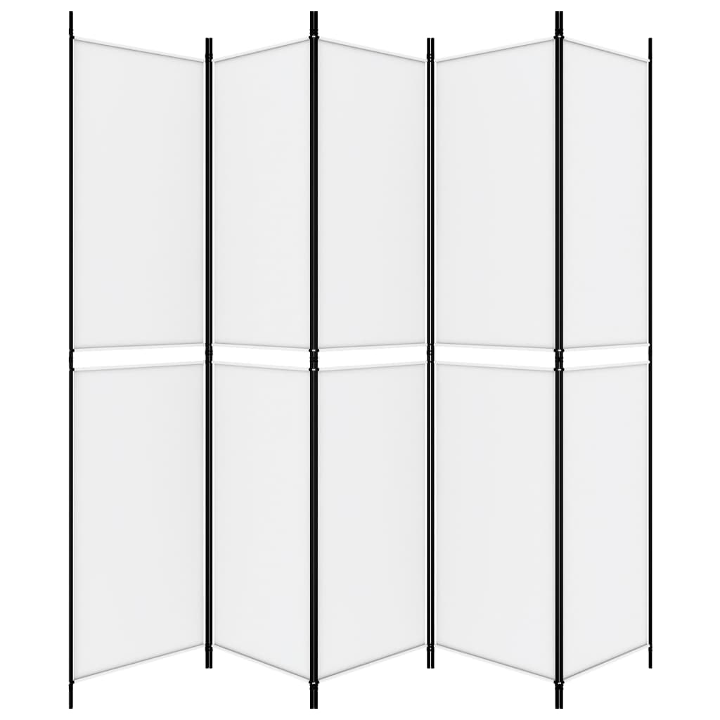 Divisorio a 5 Pannelli Bianco 250x220 cm Tessuto - homemem39