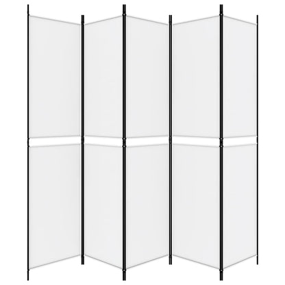 Divisorio a 5 Pannelli Bianco 250x220 cm Tessuto - homemem39
