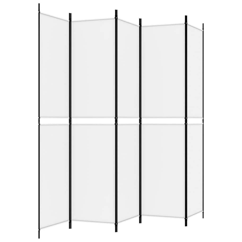 Divisorio a 5 Pannelli Bianco 250x220 cm Tessuto - homemem39