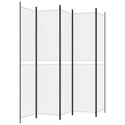 Divisorio a 5 Pannelli Bianco 250x220 cm Tessuto - homemem39