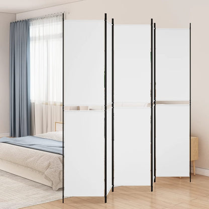 Divisorio a 5 Pannelli Bianco 250x220 cm Tessuto - homemem39