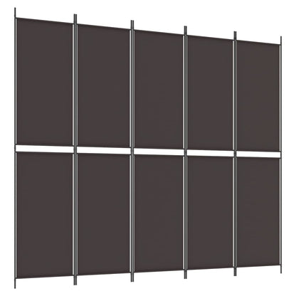 Divisorio a 5 Pannelli Marrone 250x220 cm in Tessuto | homemem39