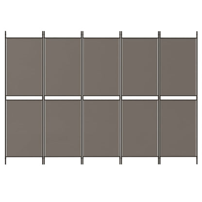 Divisorio a 5 Pannelli Antracite 250x220 cm Tessuto - homemem39
