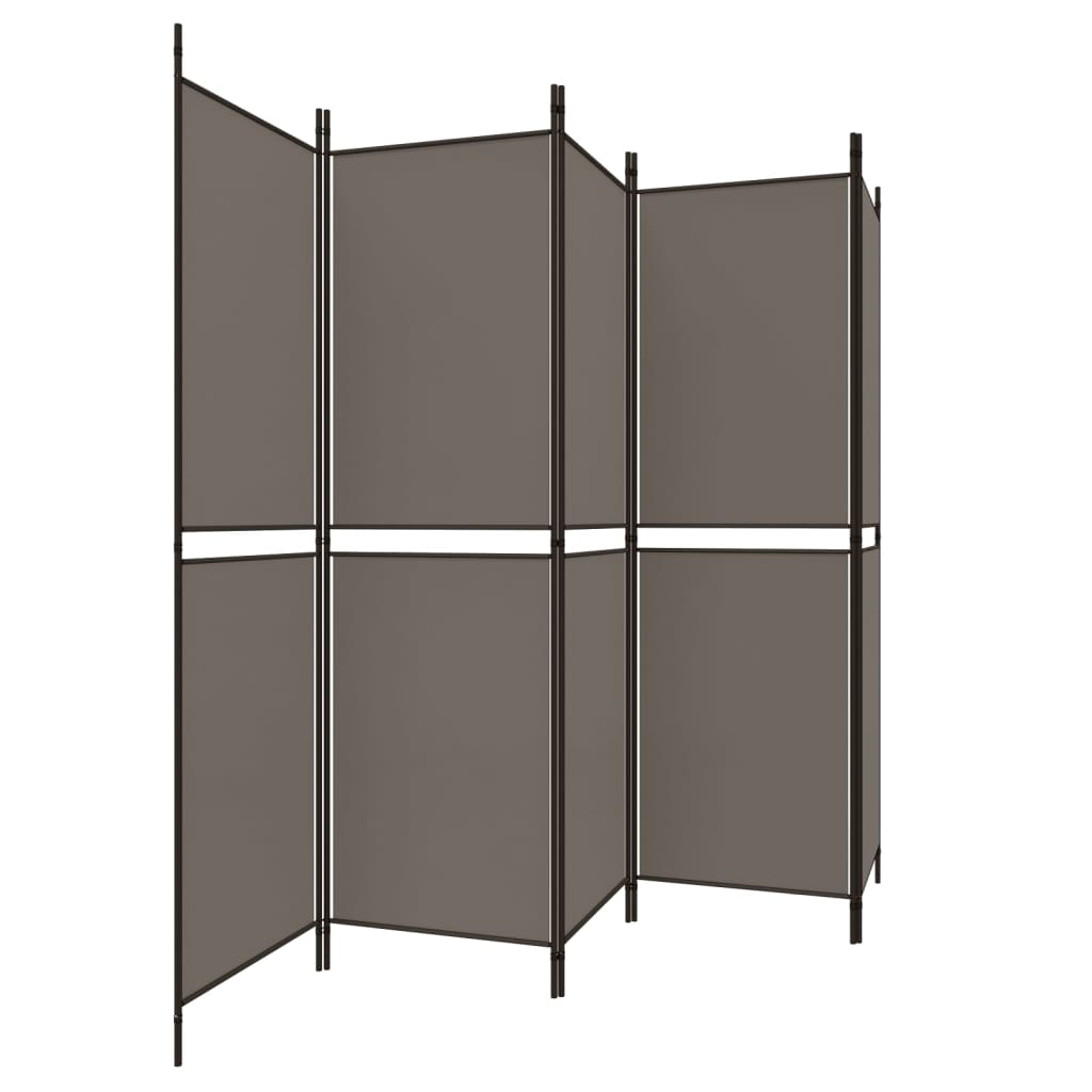 Divisorio a 5 Pannelli Antracite 250x220 cm Tessuto - homemem39
