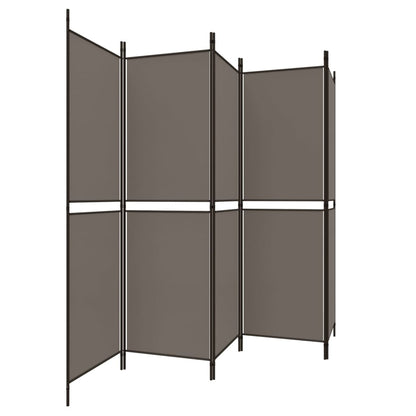 Divisorio a 5 Pannelli Antracite 250x220 cm Tessuto - homemem39