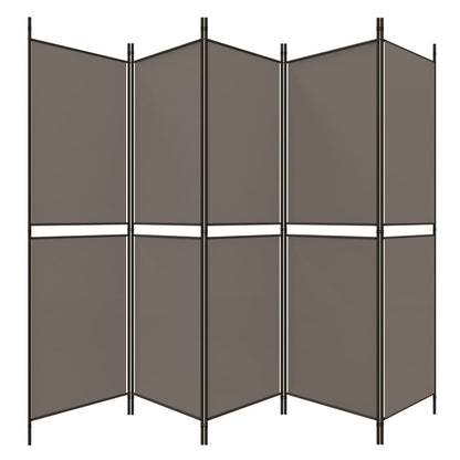 Divisorio a 5 Pannelli Antracite 250x220 cm Tessuto - homemem39