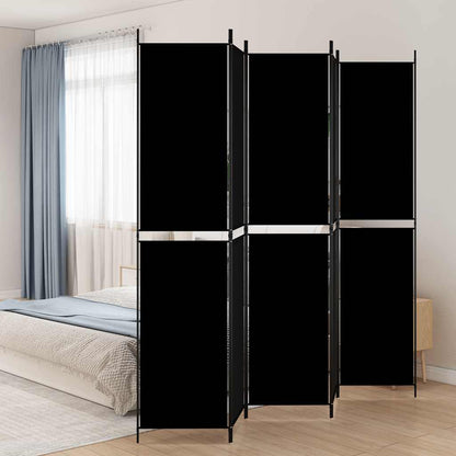Divisorio 5 Pannelli Nero 250x220 cm Tessuto - homemem39