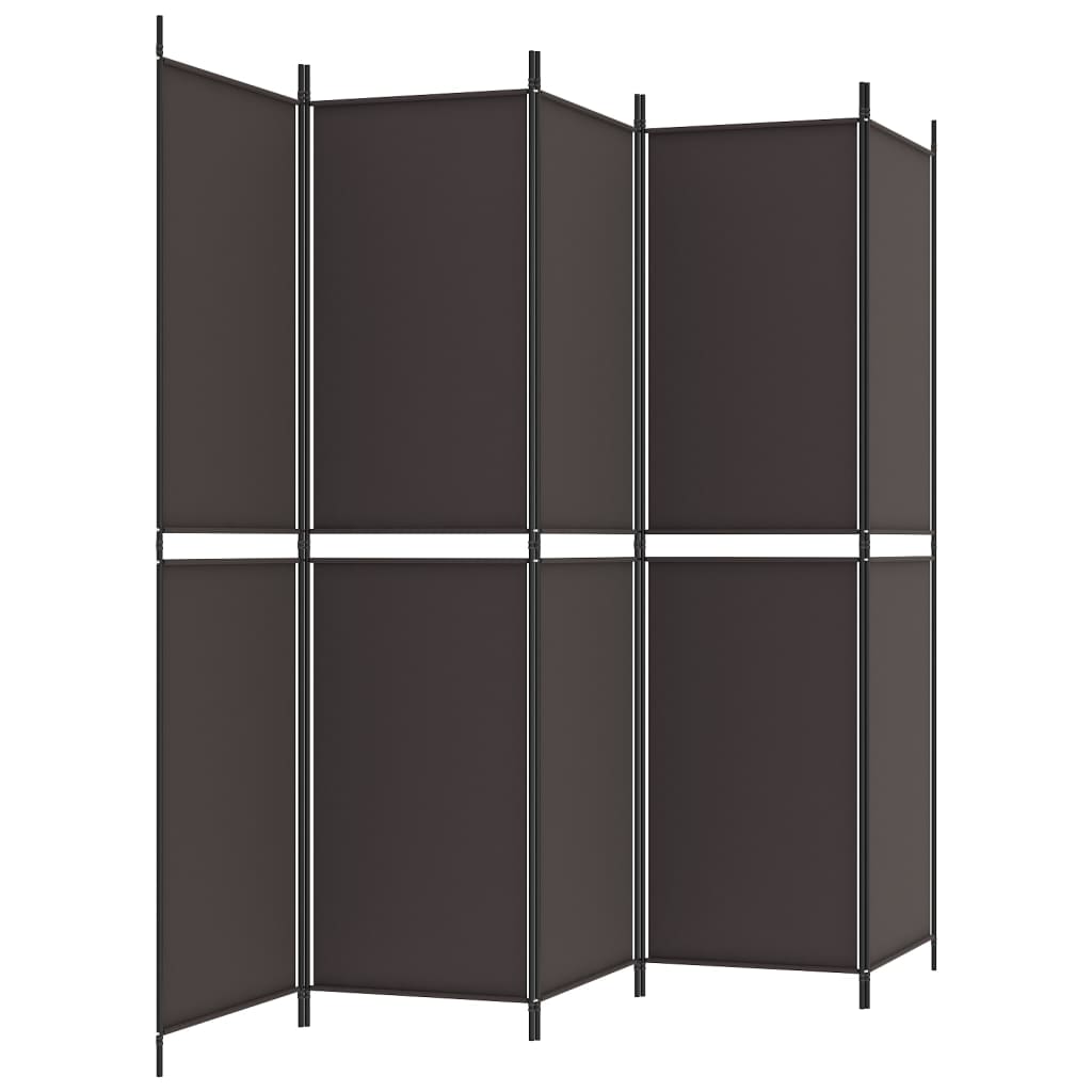 Divisorio a 6 Pannelli Marrone 300x220 cm in Tessuto | homemem39