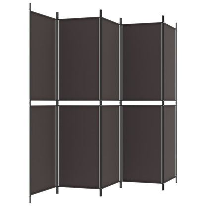 Divisorio a 6 Pannelli Marrone 300x220 cm in Tessuto | homemem39
