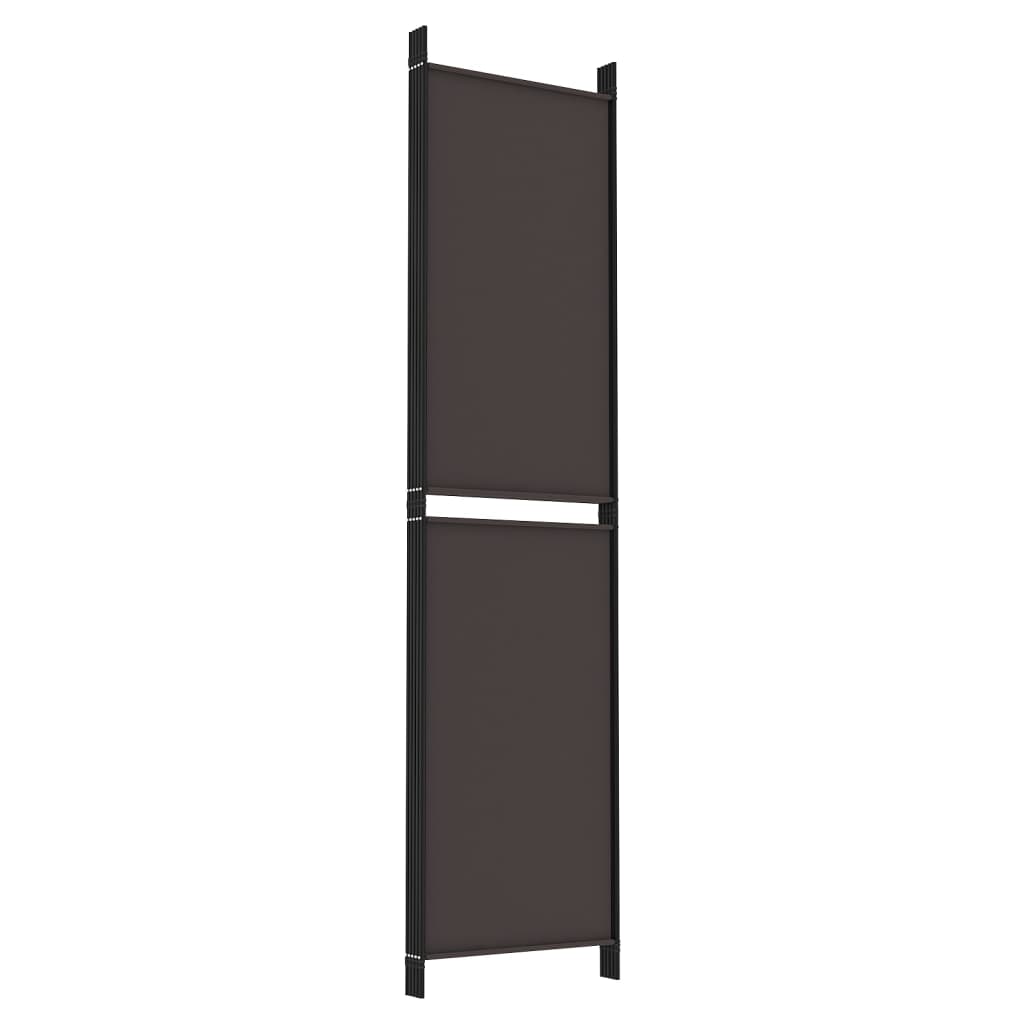 Divisorio a 6 Pannelli Marrone 300x220 cm in Tessuto | homemem39