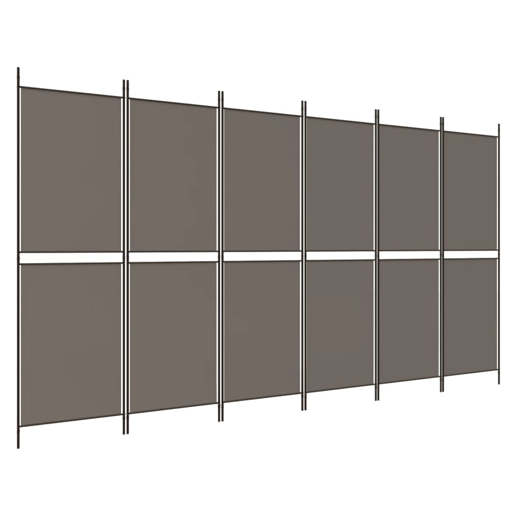 Divisorio a 6 Pannelli Antracite 300x220 cm Tessuto - homemem39