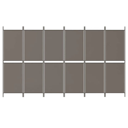 Divisorio a 6 Pannelli Antracite 300x220 cm Tessuto - homemem39