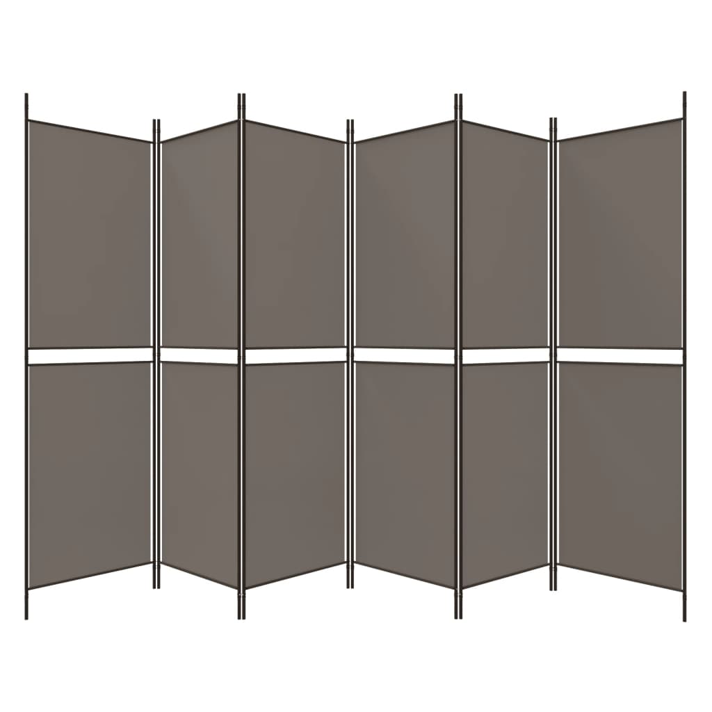 Divisorio a 6 Pannelli Antracite 300x220 cm Tessuto - homemem39