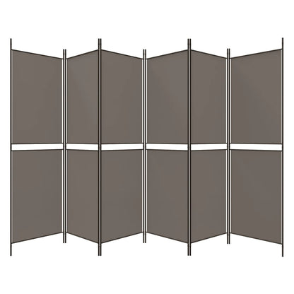 Divisorio a 6 Pannelli Antracite 300x220 cm Tessuto - homemem39