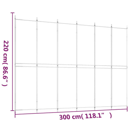Divisorio a 6 Pannelli Antracite 300x220 cm Tessuto - homemem39