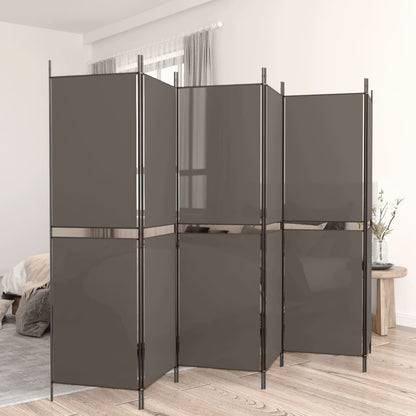 Divisorio a 6 Pannelli Antracite 300x220 cm Tessuto - homemem39
