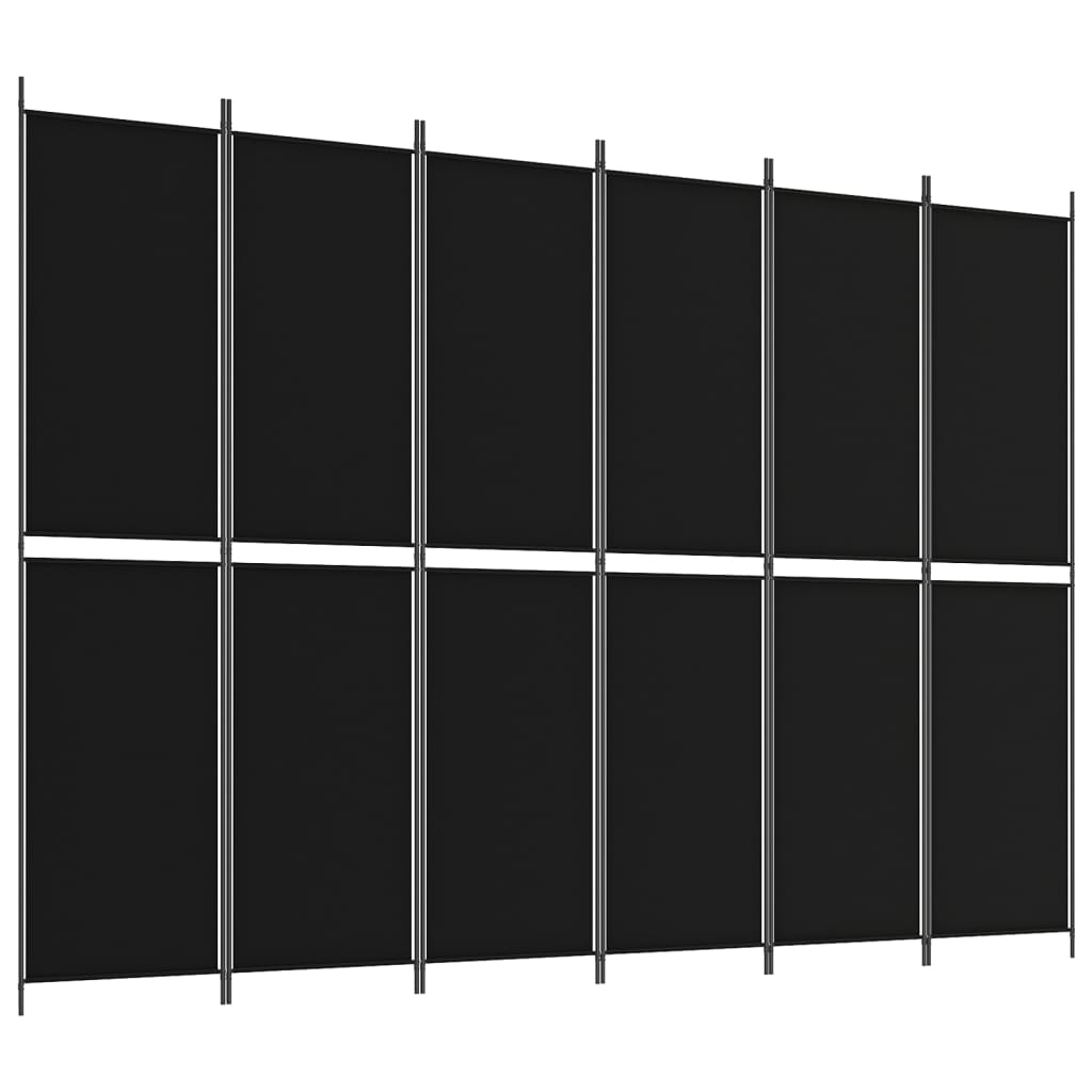 Divisorio a 6 Pannelli Nero 300x220 cm in Tessuto - homemem39