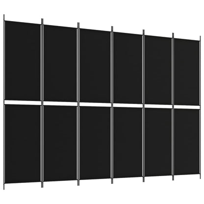 Divisorio a 6 Pannelli Nero 300x220 cm in Tessuto - homemem39