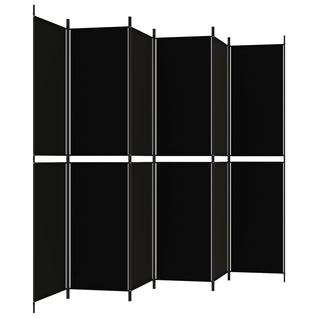 Divisorio a 6 Pannelli Nero 300x220 cm in Tessuto - homemem39