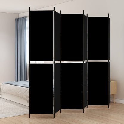 Divisorio a 6 Pannelli Nero 300x220 cm in Tessuto - homemem39