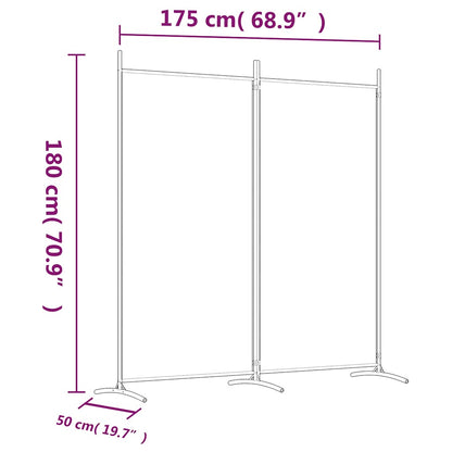 Divisorio a 2 Pannelli Bianco 175x180 cm Tessuto - homemem39
