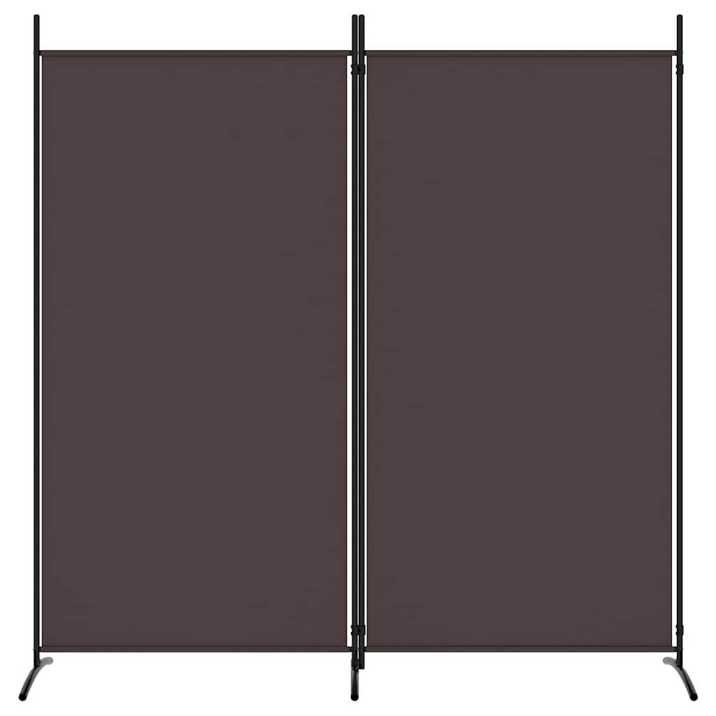 Divisorio a 2 Pannelli Marrone 175x180 cm in Tessuto