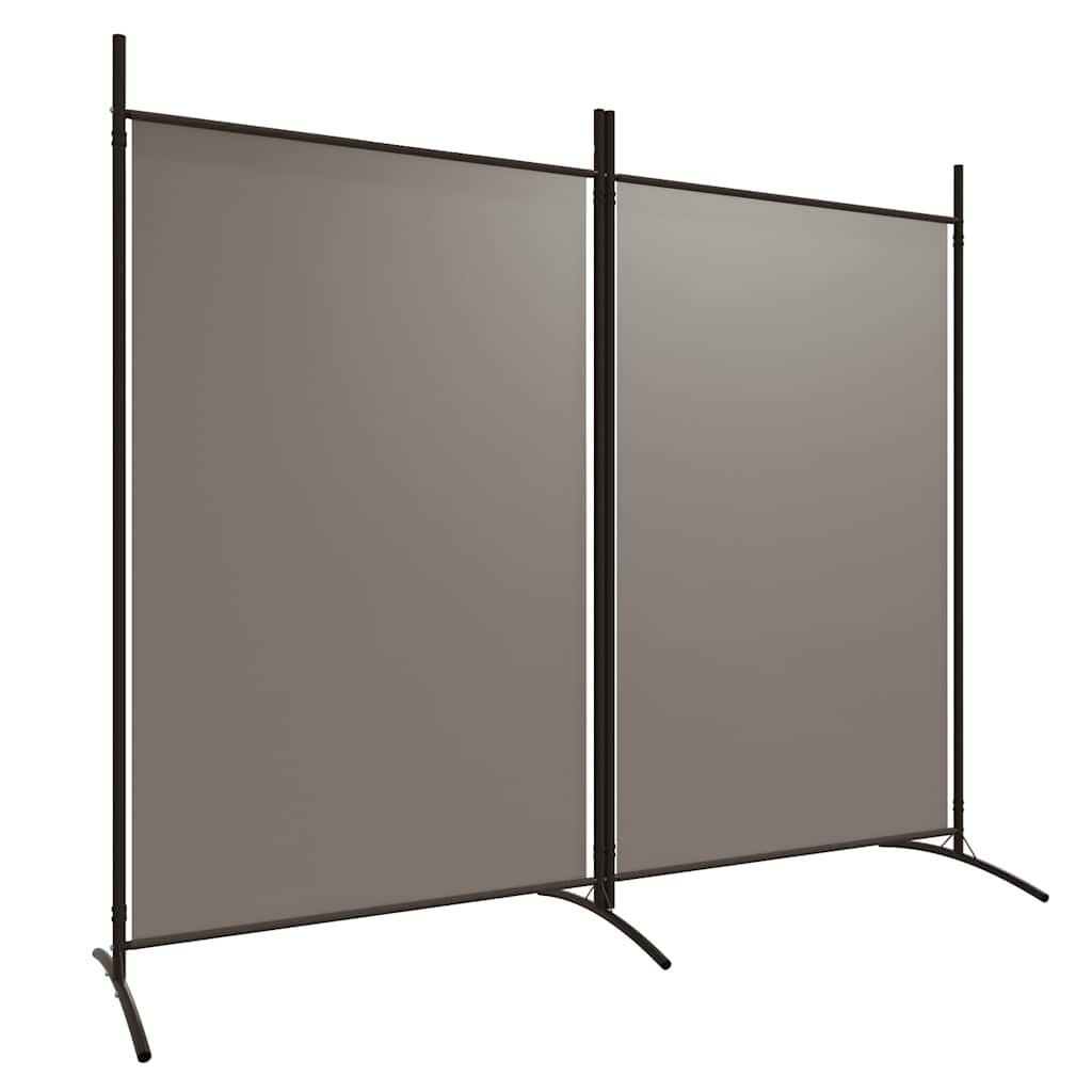 Divisorio a 2 Pannelli Antracite 175x180 cm Tessuto - homemem39