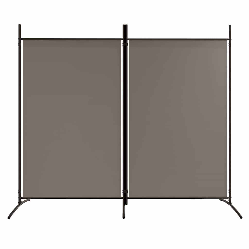 Divisorio a 2 Pannelli Antracite 175x180 cm Tessuto - homemem39