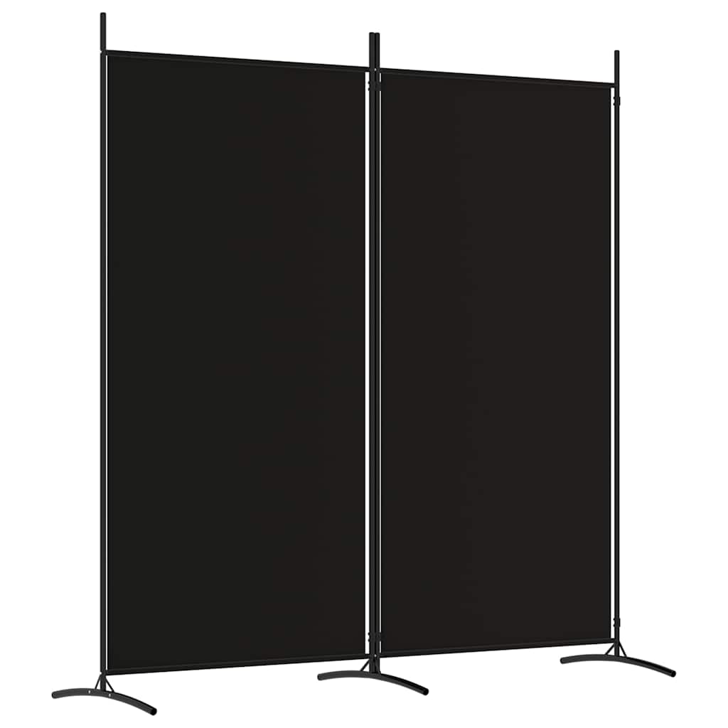 Divisorio a 2 Pannelli Nero 175x180 cm in Tessuto - homemem39