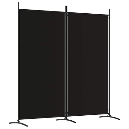 Divisorio a 2 Pannelli Nero 175x180 cm in Tessuto - homemem39