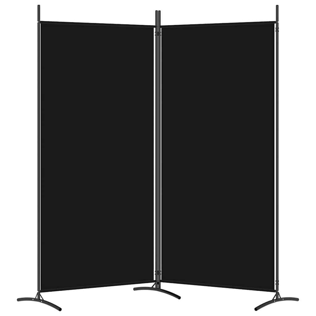 Divisorio a 2 Pannelli Nero 175x180 cm in Tessuto - homemem39