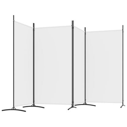 Divisorio a 4 Pannelli Bianco 346x180 cm Tessuto