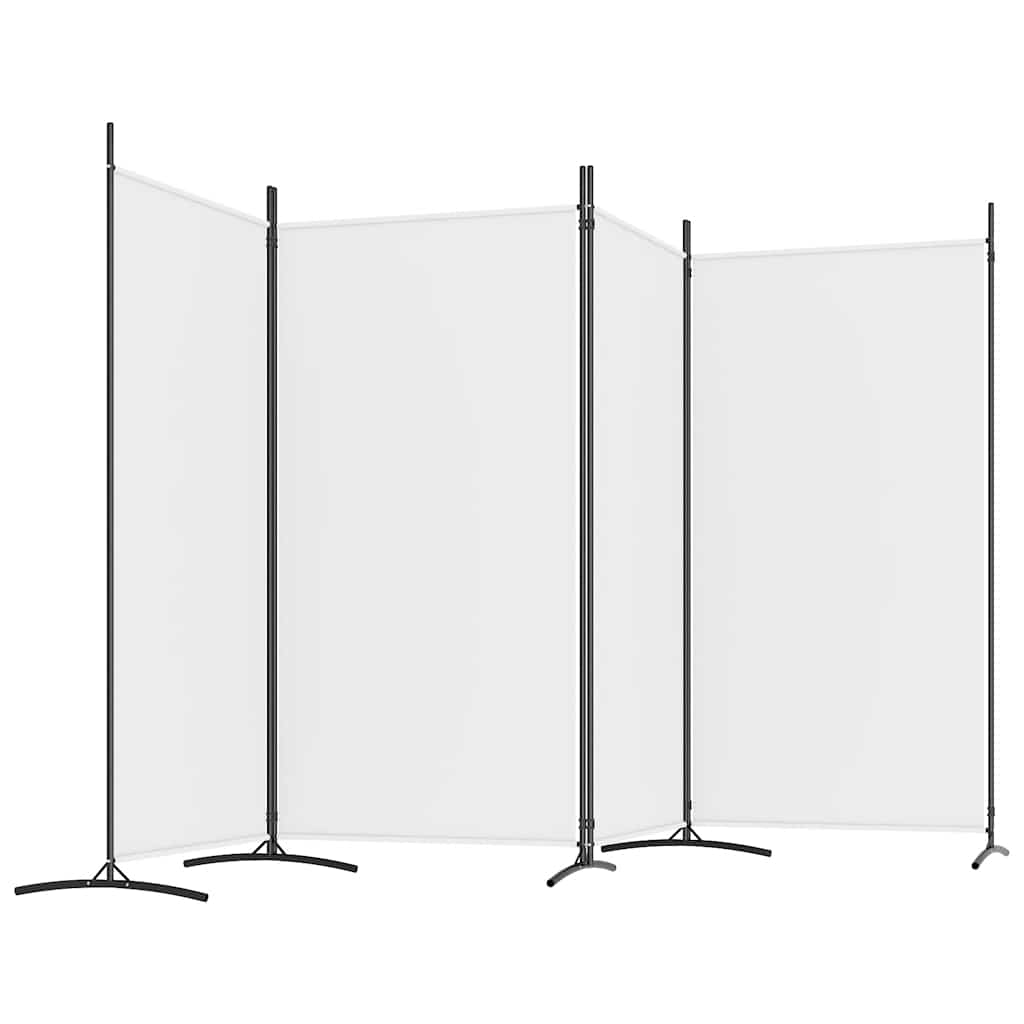 Divisorio a 4 Pannelli Bianco 346x180 cm Tessuto - homemem39