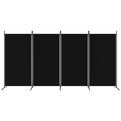 Divisorio a 4 Pannelli Nero 346x180 cm in Tessuto - homemem39